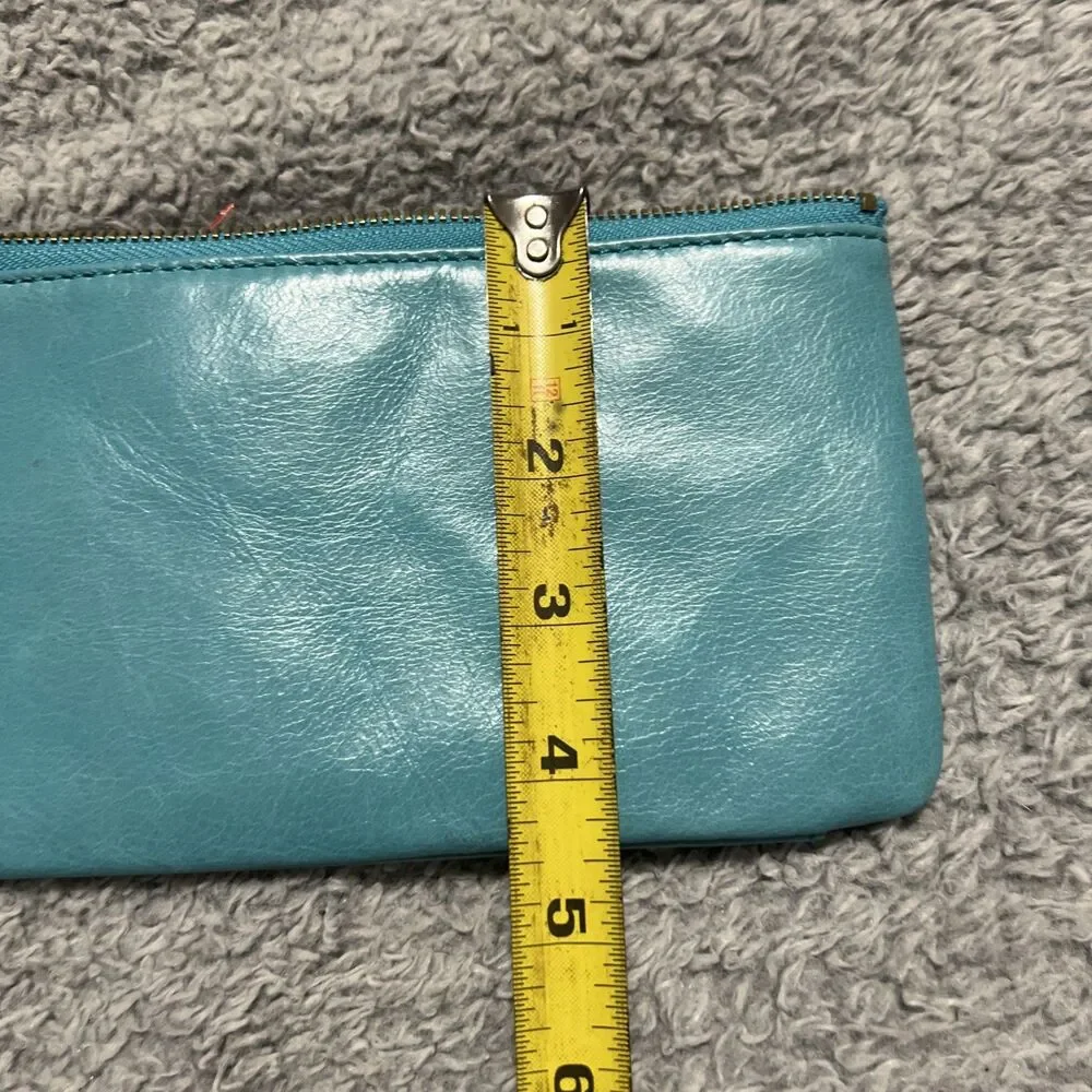 Hobo leather phone wallet wristlet turquoise